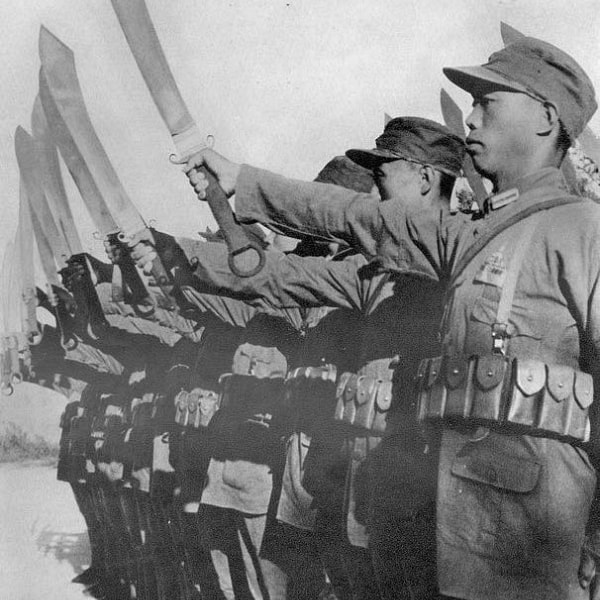 Soldiers of the 29th Army with Dadao swords